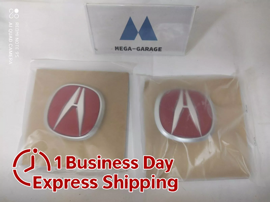 HONDA ACURA GENUINE OEM 97-01 INTEGRA DC2 TYPE-R FRONT & REAR RED 'A' EMBLEM SET