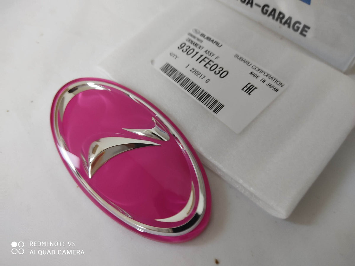 93011FE030 Subaru Impreza GDB GDC STI 2000-2005 Front I Pink Emblem Badge OEM