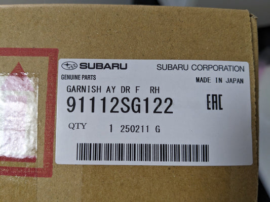 91112SG122 Genuine Subaru Molding