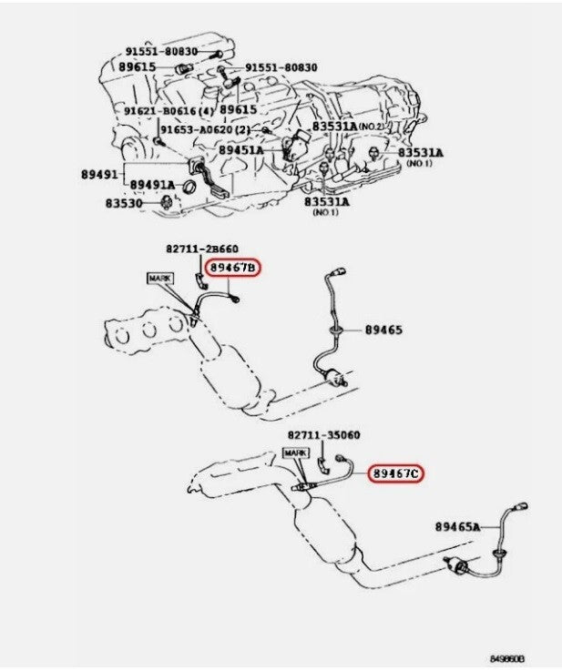 Toyota OEM SENSOR, AIR FUEL RATIO Genuine 89467-30010