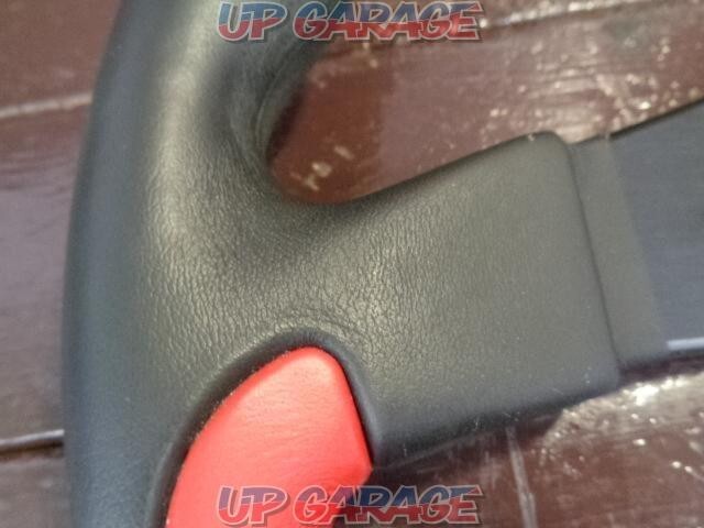 NARDI LEADER Black and Red Leather/Black Spoke 35cm Steering Wheel