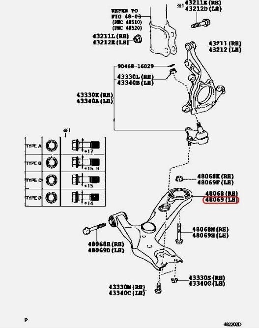 TOYOTA GENUINE RAV4 2006-12 LH RH FRONT LOWER CONTROL ARM