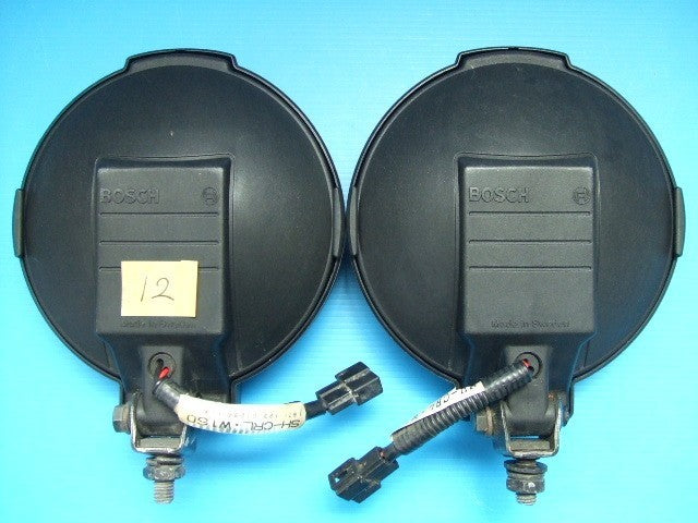 Bosch Round Yellow Fog Lamps Lights Left Right Set Pair H3 16cm