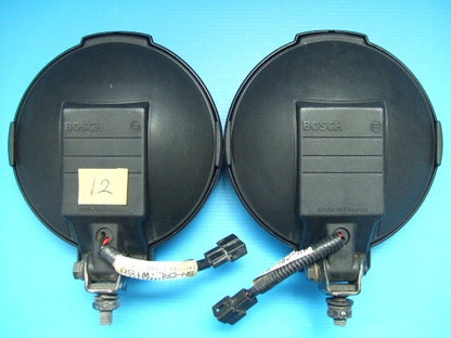 Bosch Round Yellow Fog Lamps Lights Left Right Set Pair H3 16cm