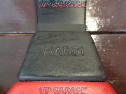 NARDI LEADER Black and Red Leather/Black Spoke 35cm Steering Wheel