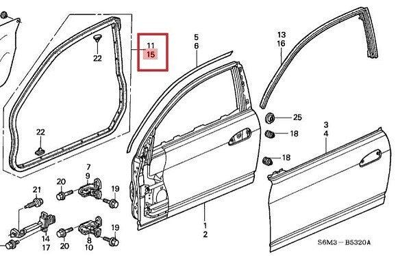 HONDA Genuine Integra Type R DC5 Side Door Weatherstrip Right Left Set