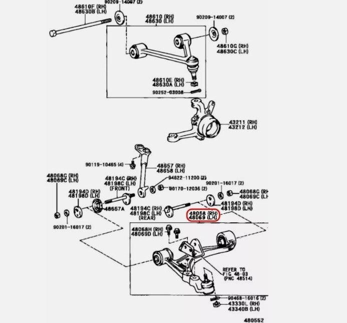 Toyota Genuine OEM Supra JZA80 Front Lower Control Arm L & R Set