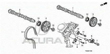 14510-RCA-A01 Honda Acura Genuine Timing Belt Tensioner Pulley Odyssey Pilot RDX