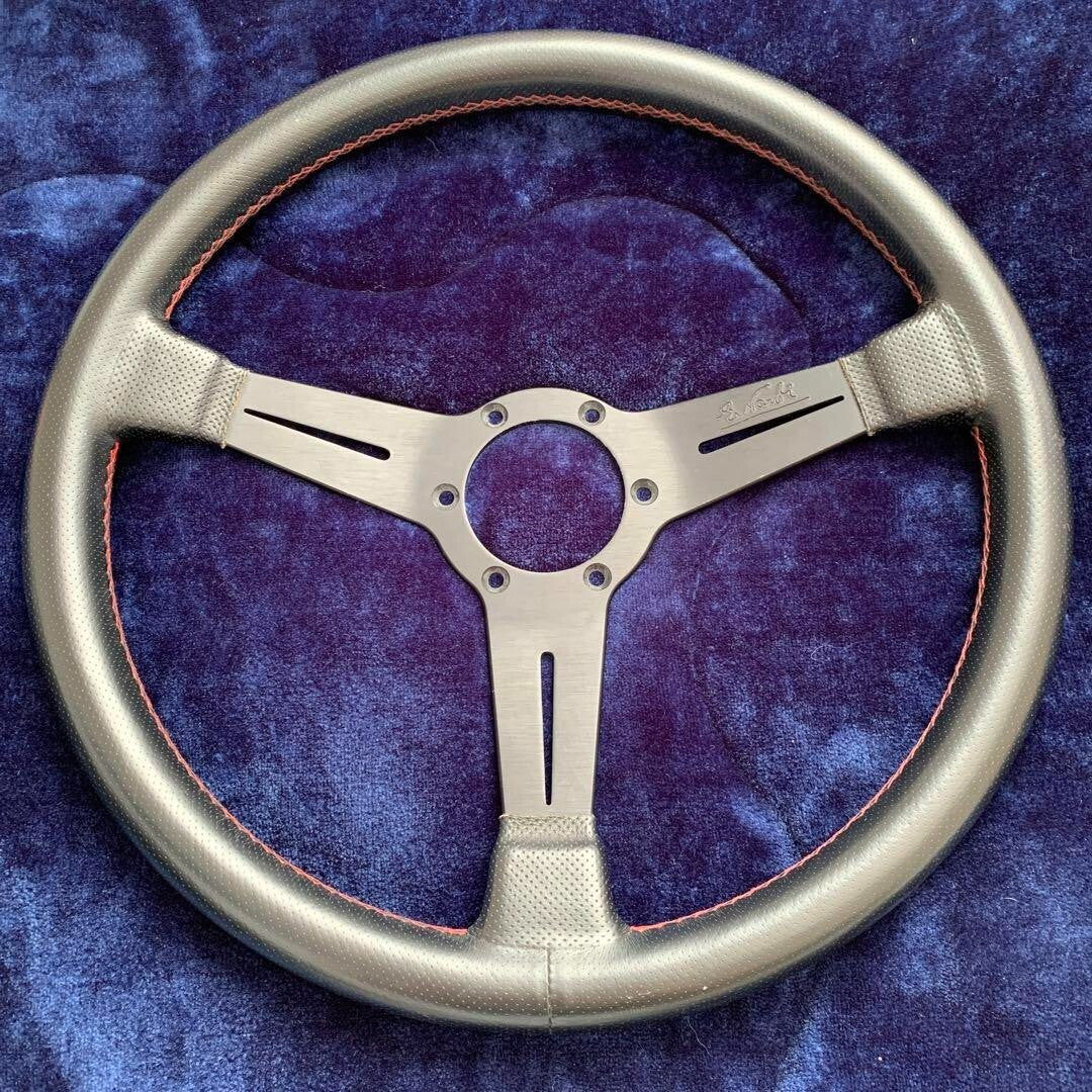 NARDI Steering Wheel 36cm Perforated Leather Red Stitching