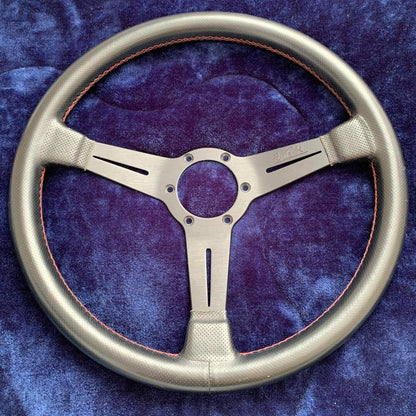 NARDI Steering Wheel 36cm Perforated Leather Red Stitching
