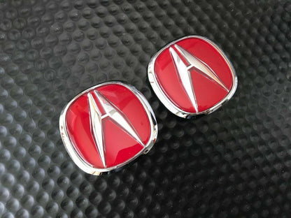 HONDA ACURA GENUINE OEM 97-01 INTEGRA DC2 TYPE-R FRONT & REAR RED 'A' EMBLEM SET