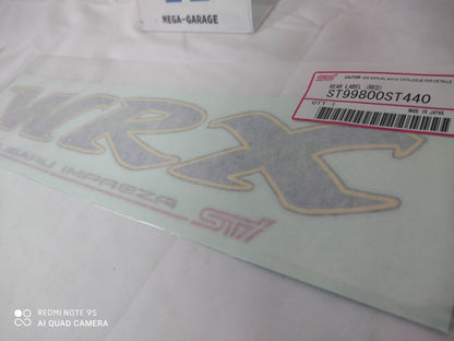 ST99800ST440 SUBARU Genuine Impreza WRX STI GC8 Rear Trunk White Decal Sticker